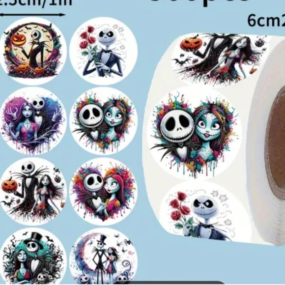 500 1" Nightmare Before Christmas Stickers - Picture 1 of 4